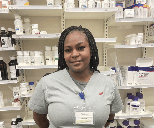 Kamree working at Walgreens